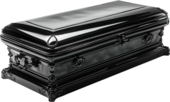 AI generated Elegant Black Casket png