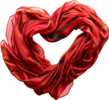 AI generated Red Silk Fabric Shaped into a Heart png