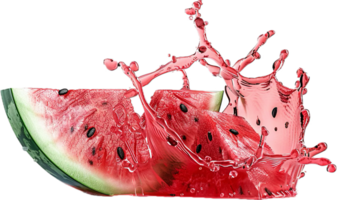 AI generated Watermelon Slices with Splash png