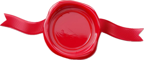 AI generated Red Wax Seal with Ribbon png