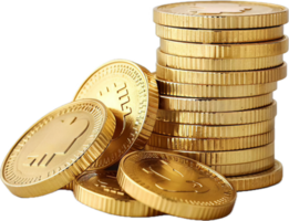 AI generated Stacks of Gold Coins png