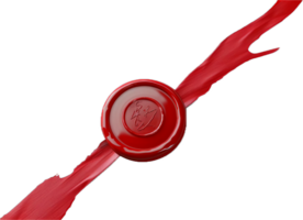 AI generated Red Wax Seal with Ribbon png