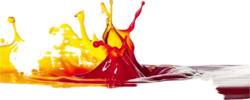 AI generated Vibrant Red and Yellow Paint Splash png