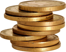 AI generated Stacks of Gold Coins png