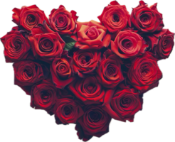 AI generated Heart-Shaped Arrangement of Red Roses png