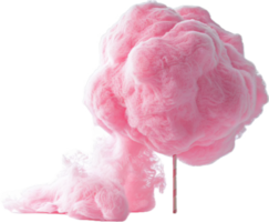 AI generated Fluffy Pink Cotton Candy on Stick png