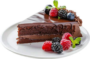 AI generated Decadent Chocolate Cake with Fresh Berries png