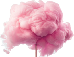 AI generated Fluffy Pink Cotton Candy on Stick png
