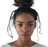 AI generated Serene Beauty with Braided Hair and Subtle Makeup png