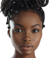 AI generated Serene Beauty with Braided Hair and Subtle Makeup png