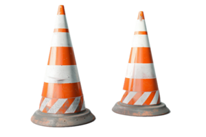 AI generated Two Used Traffic Cones png