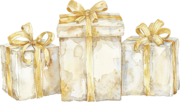 AI generated Watercolor Painting of a Gift Box with Bow png