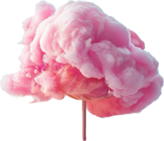 AI generated Fluffy Pink Cotton Candy on Stick png