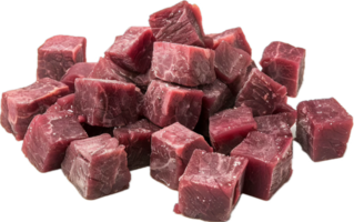 AI generated Raw Beef Cubes png