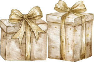 AI generated Watercolor Painting of a Gift Box with Bow png