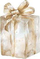 AI generated Watercolor Painting of a Gift Box with Bow png