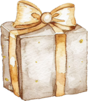 AI generated Watercolor Painting of a Gift Box with Bow png