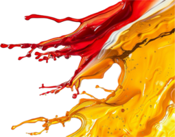 AI generated Vibrant Red and Yellow Paint Splash png