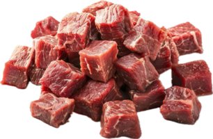 ai gerado cru carne cubos png