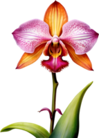 ai genererad vattenfärg målning av en apa ansikte orkide blomma. png