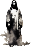 AI generated Watercolor painting of Jesus Christ in an impressionist style. png