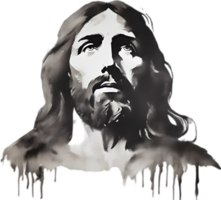 AI generated Watercolor painting of Jesus Christ in an impressionist style. png