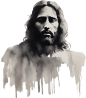 AI generated Watercolor painting of Jesus Christ in an impressionist style. png