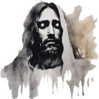 AI generated Watercolor painting of Jesus Christ in an impressionist style. png