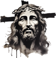 AI generated Watercolor painting of Jesus Christ in an impressionist style. png