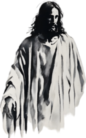 AI generated Watercolor painting of Jesus Christ in an impressionist style. png