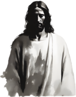 AI generated Watercolor painting of Jesus Christ in an impressionist style. png