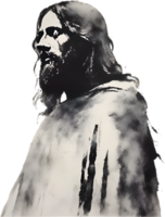 AI generated Watercolor painting of Jesus Christ in an impressionist style. png