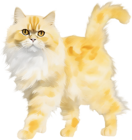 AI generated Watercolor painting of a Persian cat in an impressionist style. png