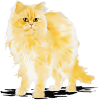 ai generiert Aquarell Gemälde von ein persisch Katze im ein Impressionist Stil. png