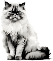 AI generated Watercolor painting of a Persian cat in an impressionist style. png