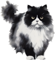 AI generated Watercolor painting of a Persian cat in an impressionist style. png