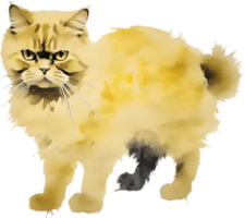 ai généré aquarelle La peinture de une persan chat dans un impressionniste style. png
