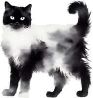 ai generiert Aquarell Gemälde von ein persisch Katze im ein Impressionist Stil. png