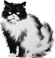 AI generated Watercolor painting of a Persian cat in an impressionist style. png