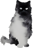 ai genererad vattenfärg målning av en persisk katt i ett impressionist stil. png