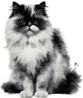 AI generated Watercolor painting of a Persian cat in an impressionist style. png