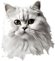 AI generated Watercolor painting of a Persian cat in an impressionist style. png