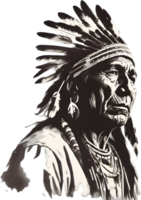 AI generated Portrait of a Native American Indian. png