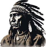 AI generated Portrait of a Native American Indian. png