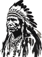 AI generated Portrait of a Native American Indian. png