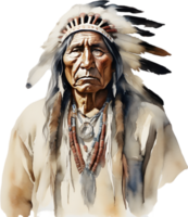 AI generated Portrait of a Native American Indian. png