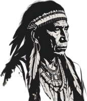 AI generated Portrait of a Native American Indian. png