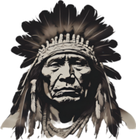 AI generated Portrait of a Native American Indian. png