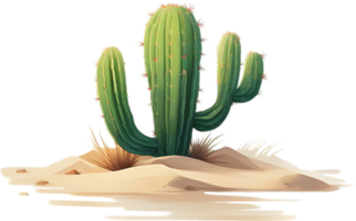 AI generated Watercolor painting of a cute Desert Cactus. png