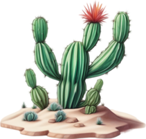 ai gegenereerd waterverf schilderij van een schattig woestijn cactus. png